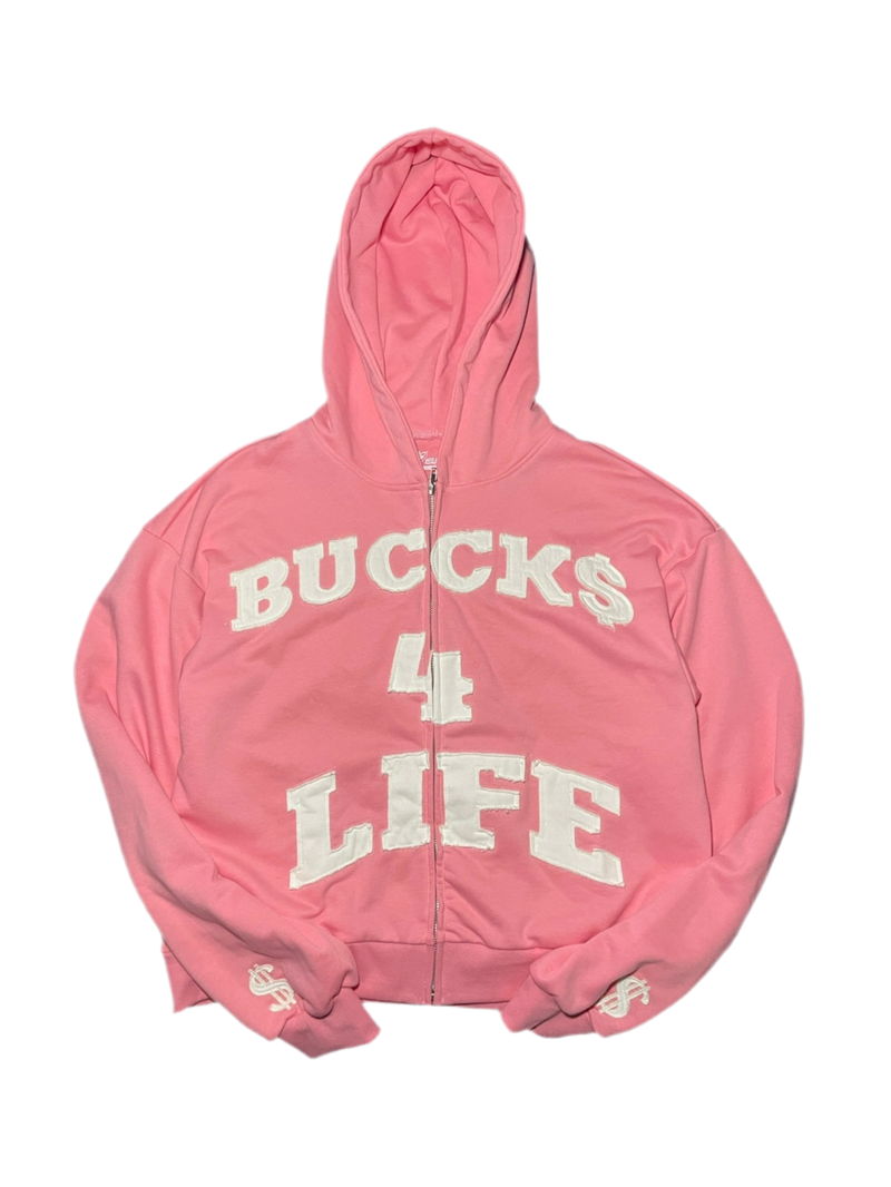 PINK BUCCK$ 4 LIFE ZIP UP